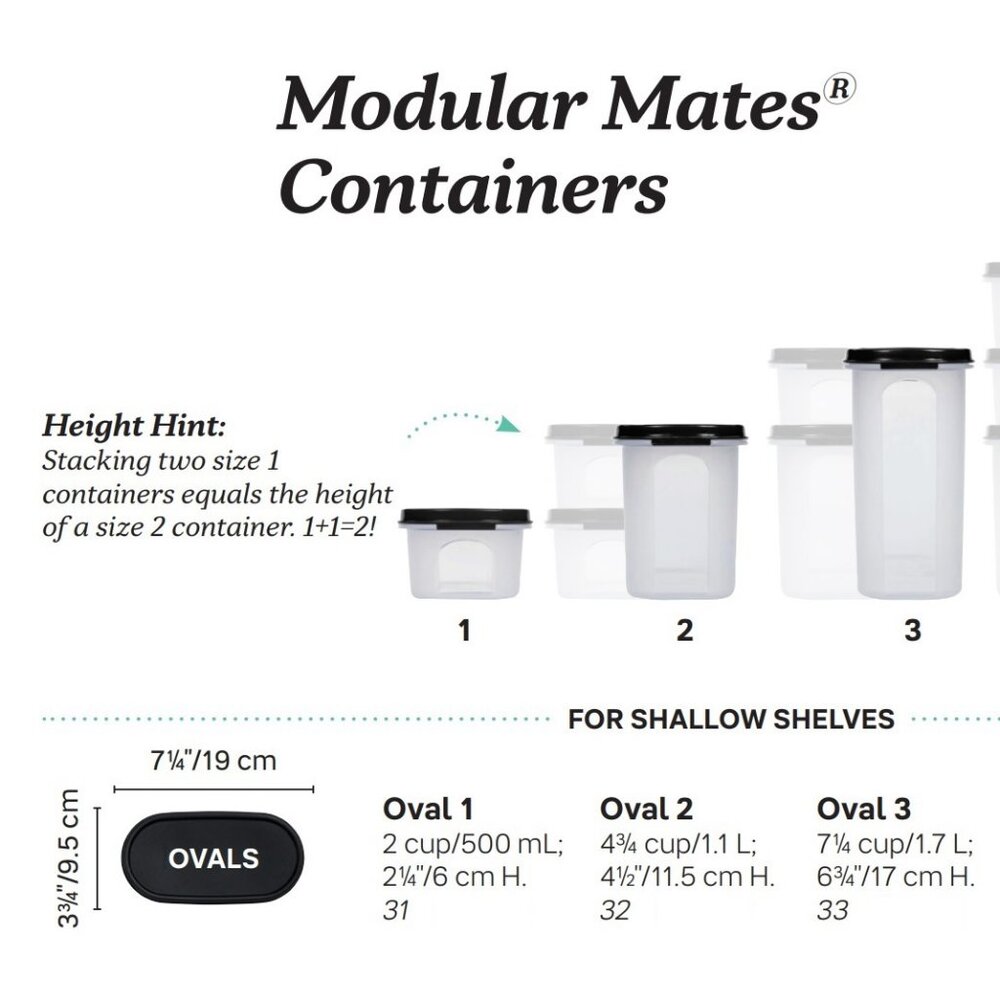 Tupperware Oval #4 Modular Mates Container Food Storage Bin Tub Rounded EUC - Picture 4 of 15